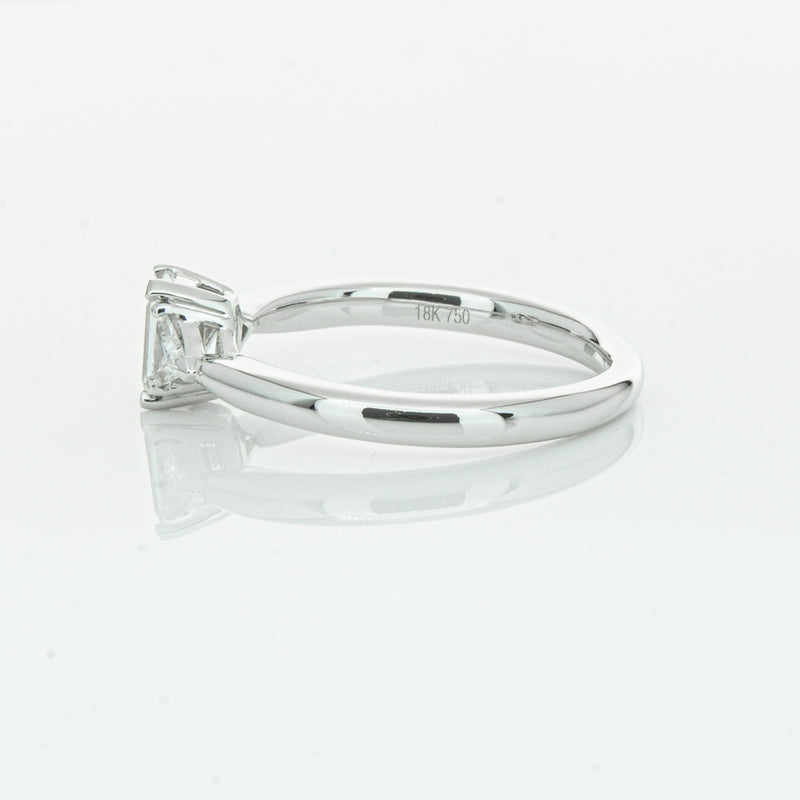 18ct White Gold .50ct Emerald Cut Diamond Ring-Ring-Walker & Hall