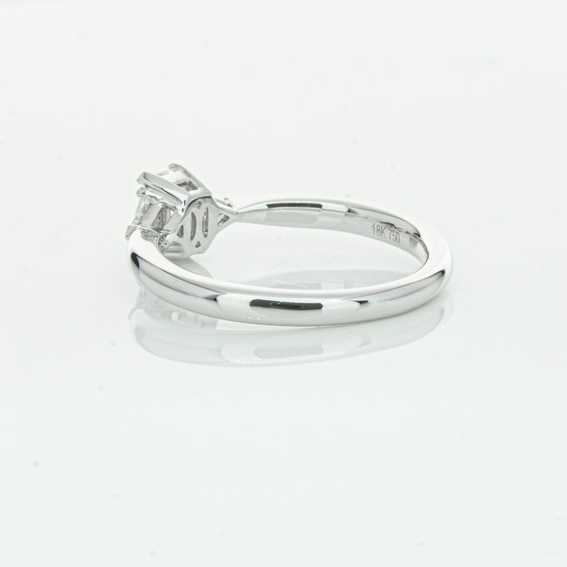 18ct White Gold .50ct Emerald Cut Diamond Ring-Ring-Walker & Hall