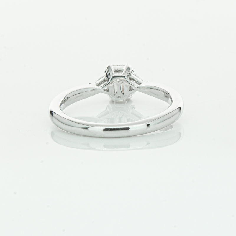 18ct White Gold .50ct Emerald Cut Diamond Ring-Ring-Walker & Hall