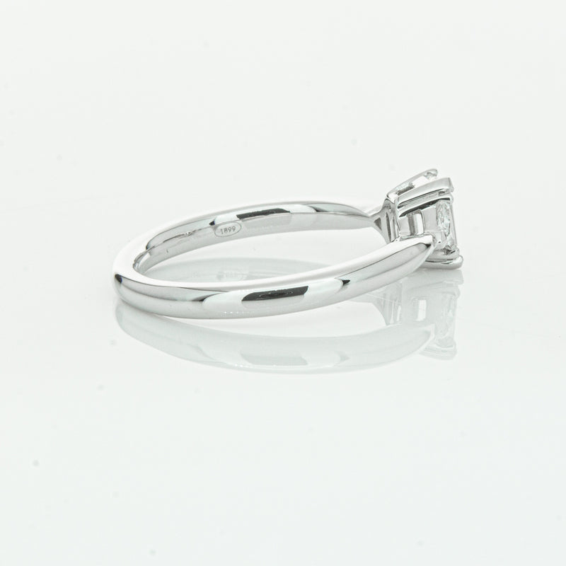 18ct White Gold .50ct Emerald Cut Diamond Ring-Ring-Walker & Hall