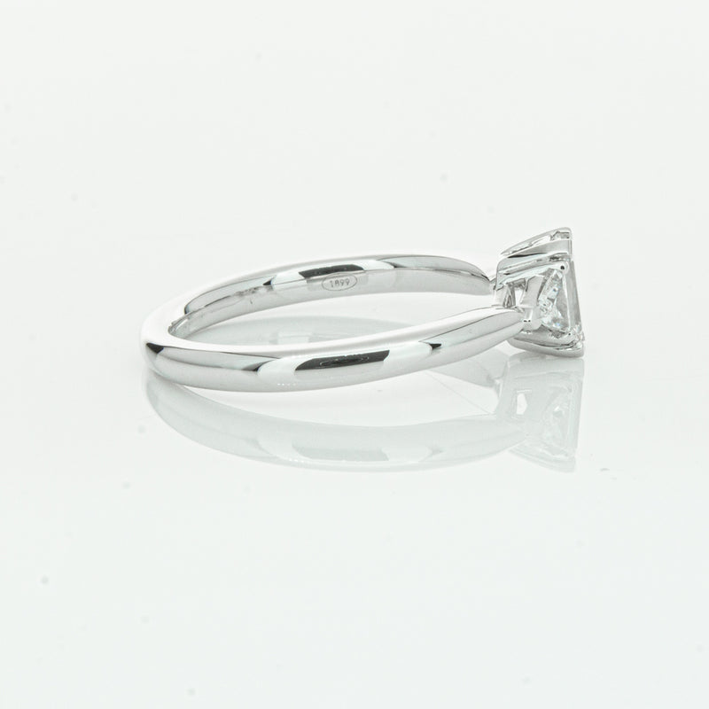 18ct White Gold .50ct Emerald Cut Diamond Ring-Ring-Walker & Hall