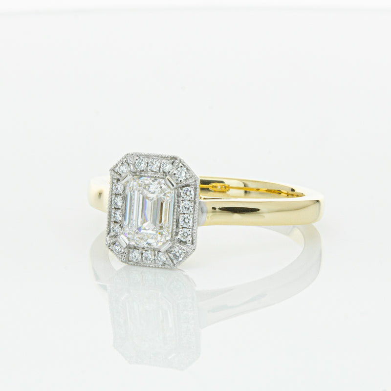 18ct Yellow Gold .70ct Emerald Cut Diamond Empire Ring-Ring-Walker & Hall