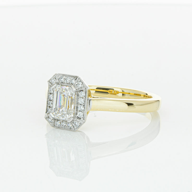 18ct Yellow Gold .70ct Emerald Cut Diamond Empire Ring-Ring-Walker & Hall