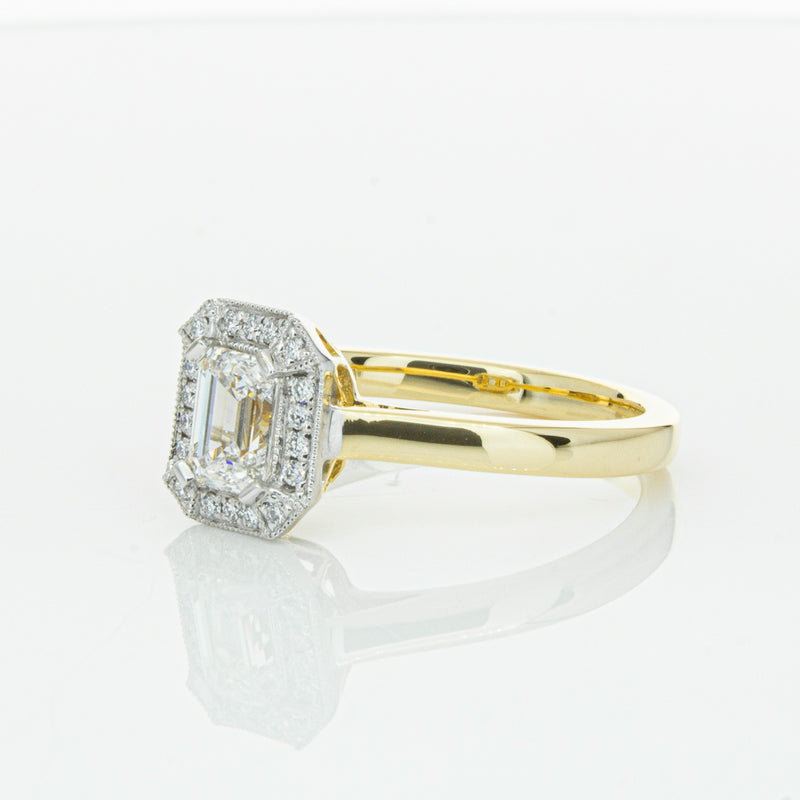 18ct Yellow Gold .70ct Emerald Cut Diamond Empire Ring-Ring-Walker & Hall