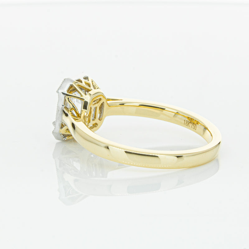 18ct Yellow Gold .70ct Emerald Cut Diamond Empire Ring-Ring-Walker & Hall