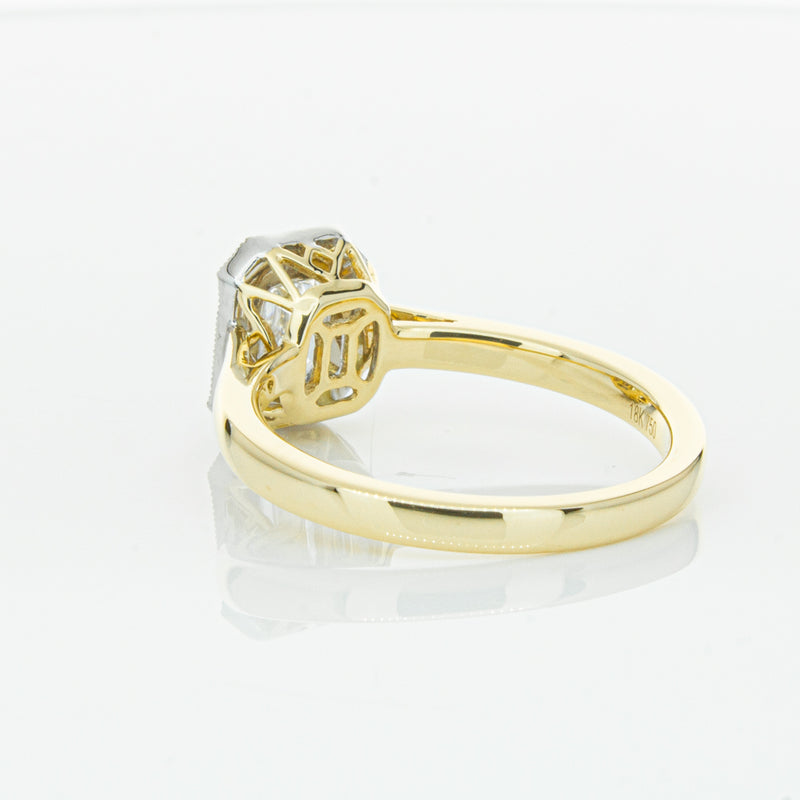 18ct Yellow Gold .70ct Emerald Cut Diamond Empire Ring-Ring-Walker & Hall