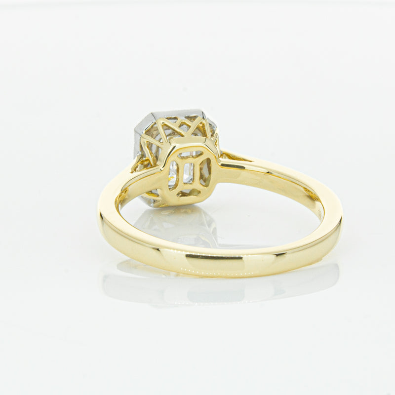 18ct Yellow Gold .70ct Emerald Cut Diamond Empire Ring-Ring-Walker & Hall