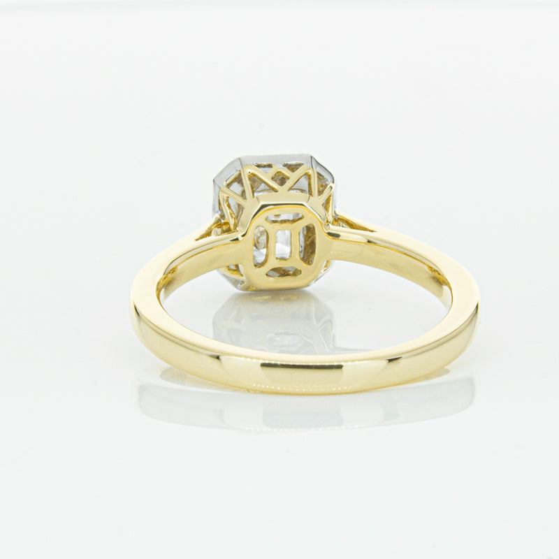 18ct Yellow Gold .70ct Emerald Cut Diamond Empire Ring-Ring-Walker & Hall