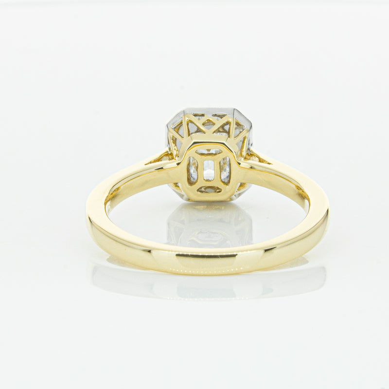 18ct Yellow Gold .70ct Emerald Cut Diamond Empire Ring-Ring-Walker & Hall