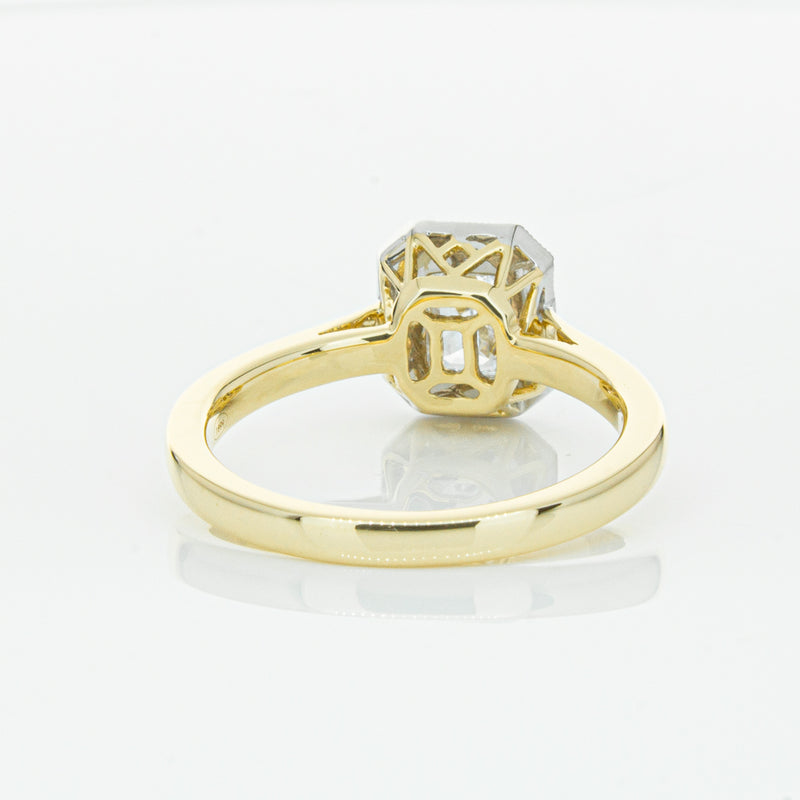 18ct Yellow Gold .70ct Emerald Cut Diamond Empire Ring-Ring-Walker & Hall