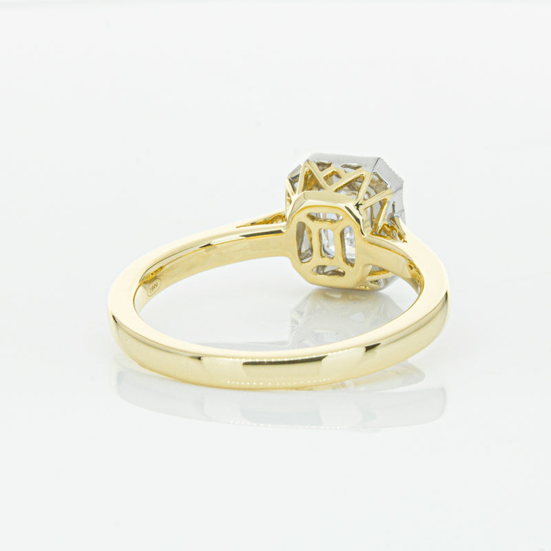 18ct Yellow Gold .70ct Emerald Cut Diamond Empire Ring-Ring-Walker & Hall