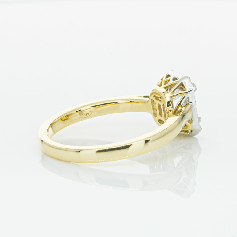 18ct Yellow Gold .70ct Emerald Cut Diamond Empire Ring-Ring-Walker & Hall