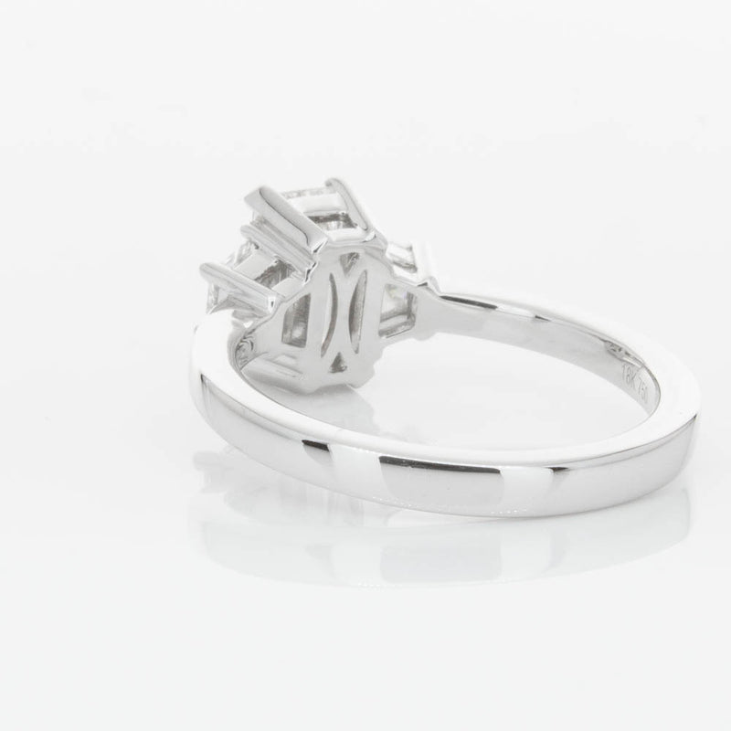 18ct White Gold Emerald Cut Diamond Odyssey Ring-Ring-Walker & Hall
