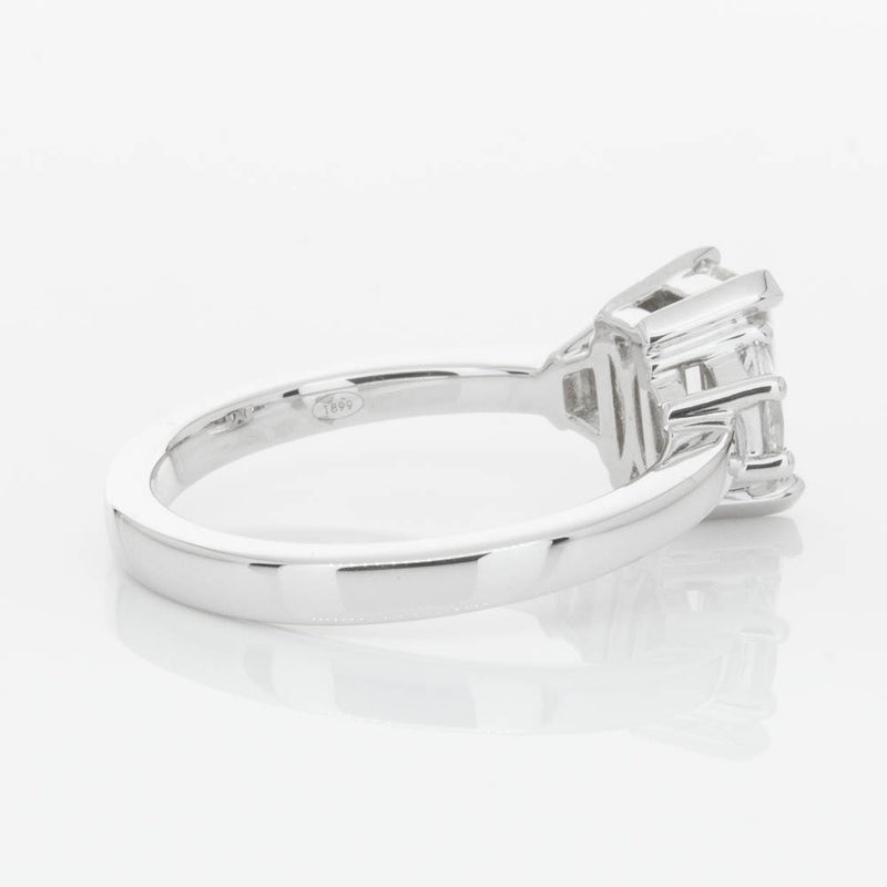 18ct White Gold Emerald Cut Diamond Odyssey Ring-Ring-Walker & Hall