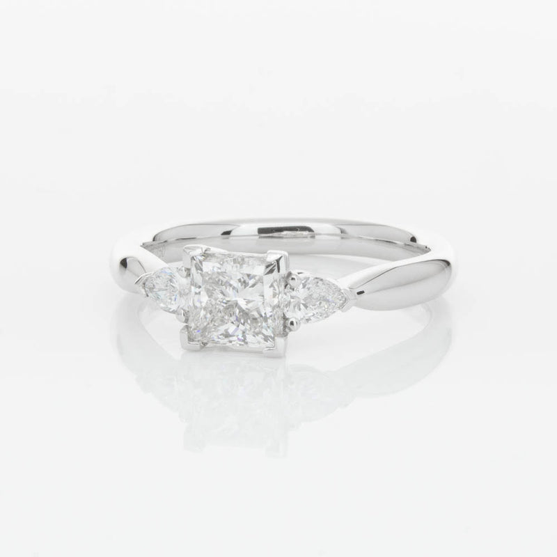 18ct White Gold 1.02ct Princess Cut Diamond Ayla Ring-Ring-Walker & Hall