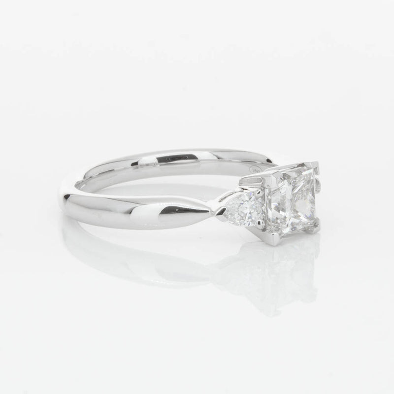 18ct White Gold 1.02ct Princess Cut Diamond Ayla Ring-Ring-Walker & Hall