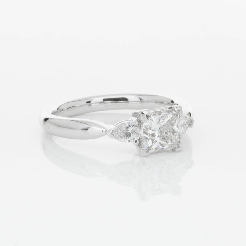 18ct White Gold 1.02ct Princess Cut Diamond Ayla Ring-Ring-Walker & Hall