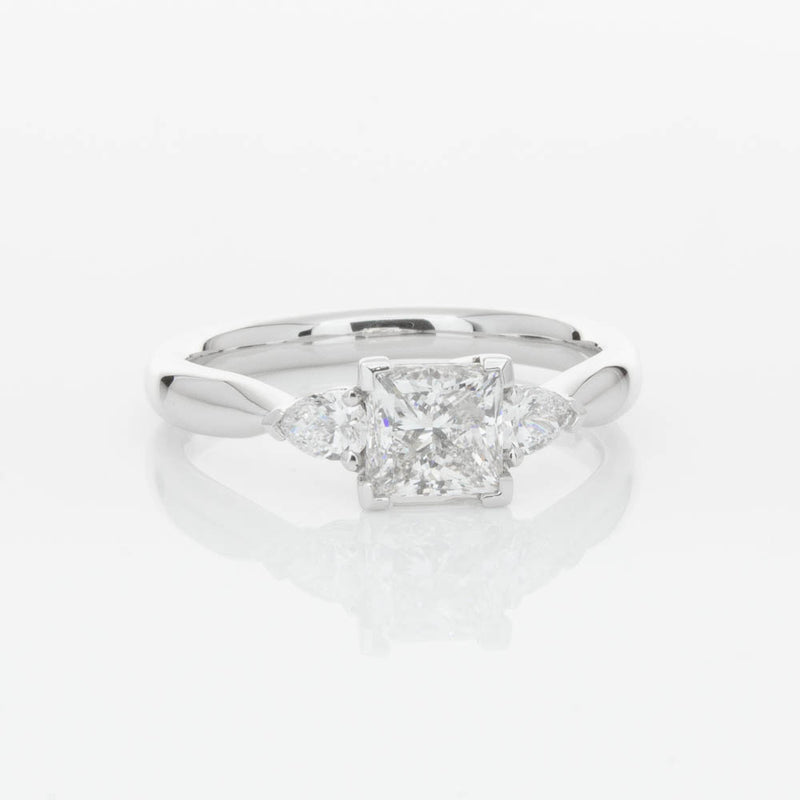 18ct White Gold 1.02ct Princess Cut Diamond Ayla Ring-Ring-Walker & Hall