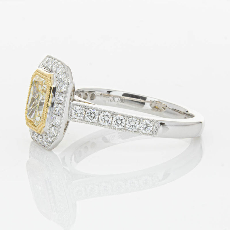 18ct White Gold Radiant Yellow Diamond Ring-Ring-Walker & Hall