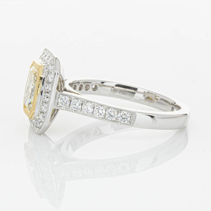 18ct White Gold Radiant Yellow Diamond Ring-Ring-Walker & Hall