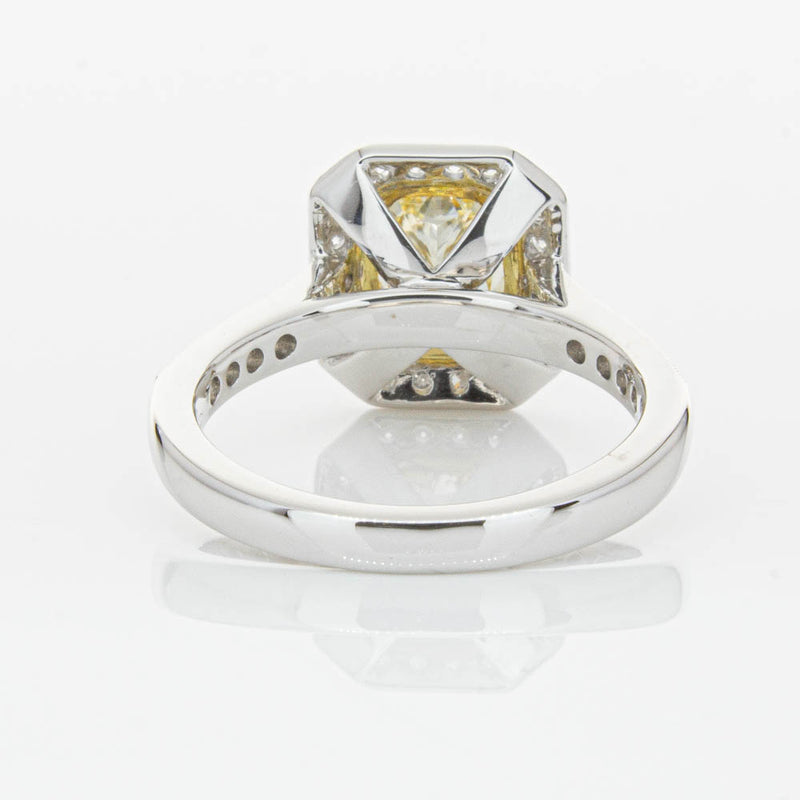 18ct White Gold Radiant Yellow Diamond Ring-Ring-Walker & Hall