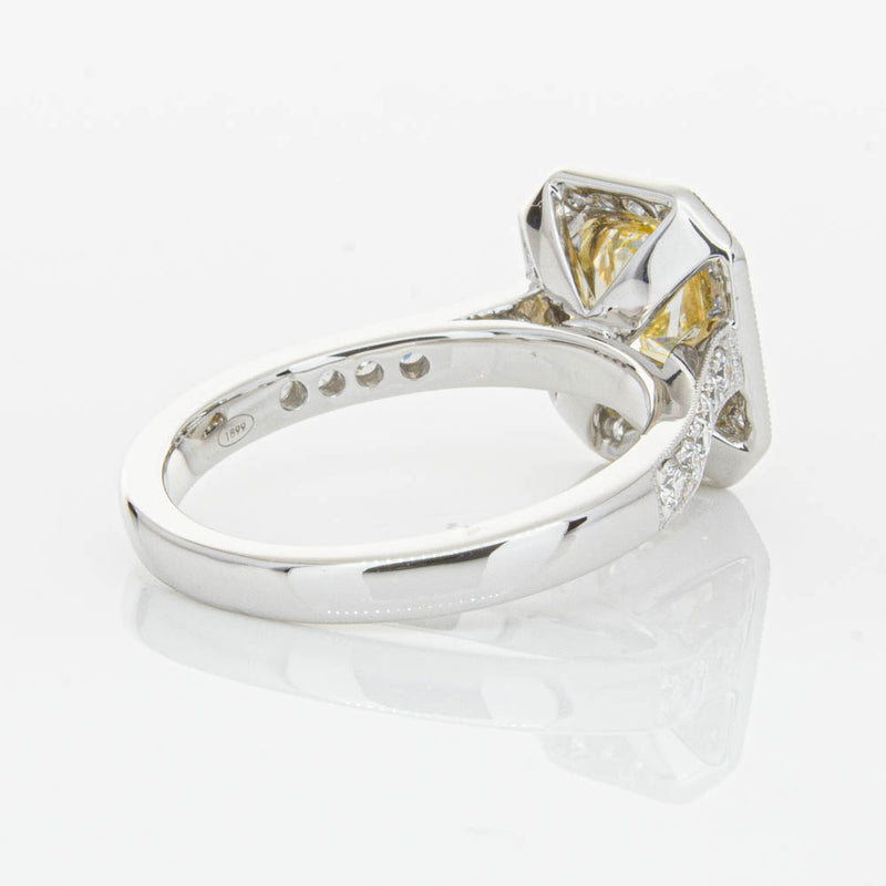 18ct White Gold Radiant Yellow Diamond Ring-Ring-Walker & Hall