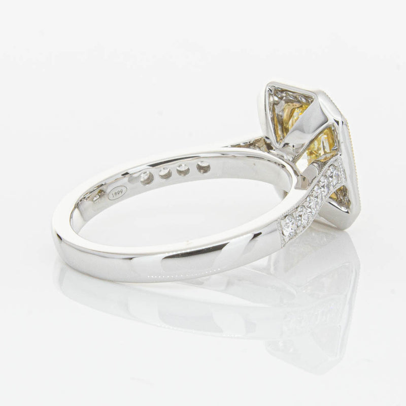 18ct White Gold Radiant Yellow Diamond Ring-Ring-Walker & Hall