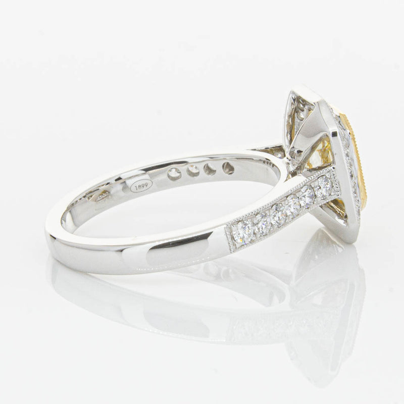 18ct White Gold Radiant Yellow Diamond Ring-Ring-Walker & Hall