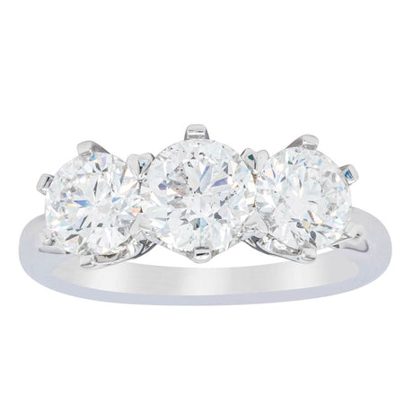 18ct White Gold 2.36ct Diamond Trilogy Ring-Ring-Walker & Hall