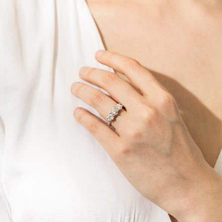 18ct White Gold 2.36ct Diamond Trilogy Ring-Ring-Walker & Hall