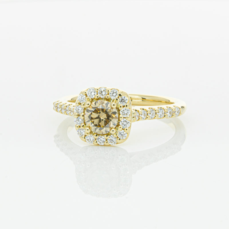 18ct Yellow Gold Champagne Diamond Manhattan Ring-Ring-Walker & Hall