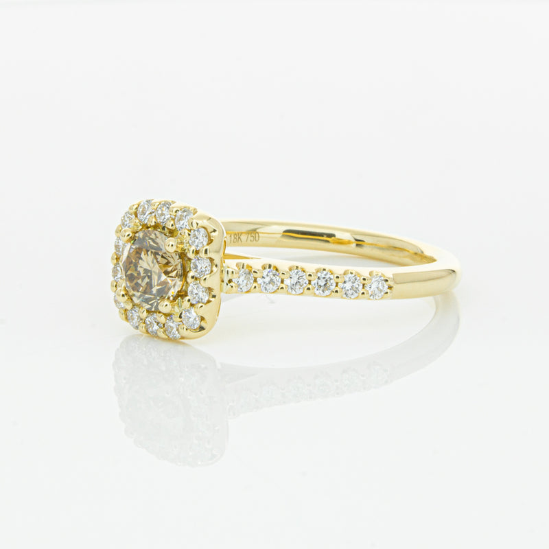 18ct Yellow Gold Champagne Diamond Manhattan Ring-Ring-Walker & Hall