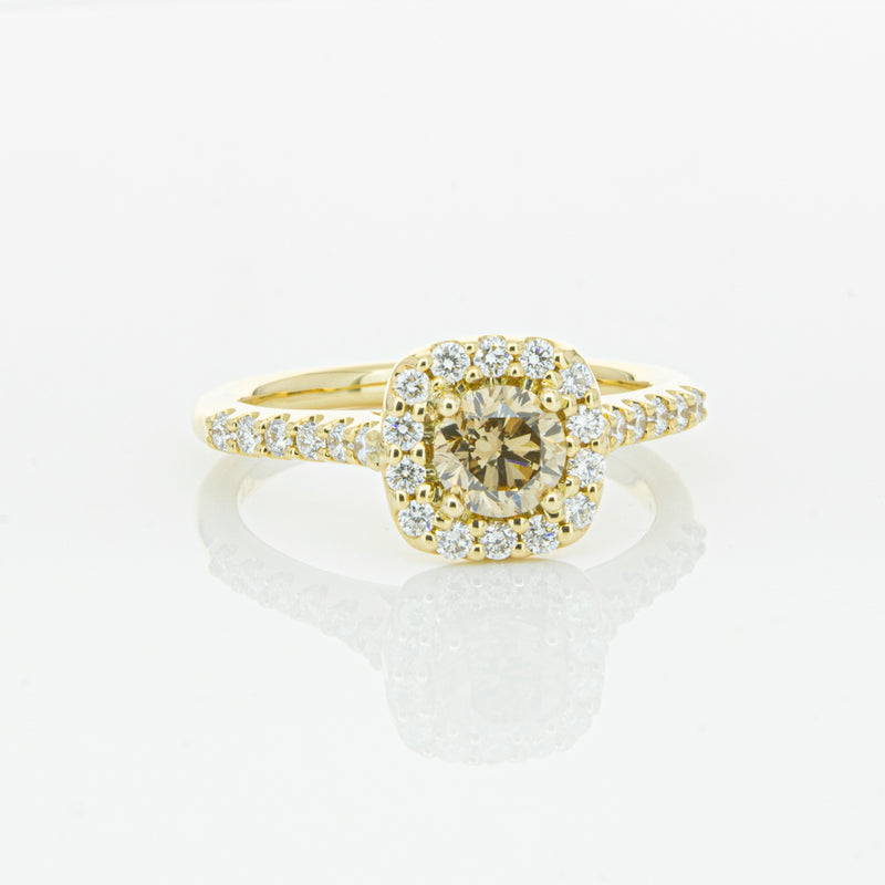 18ct Yellow Gold Champagne Diamond Manhattan Ring-Ring-Walker & Hall
