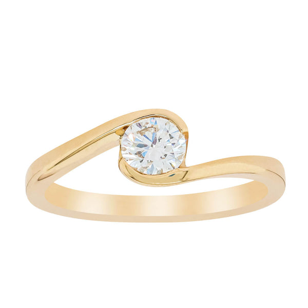 18ct Yellow Gold .40ct Diamond Embrace Ring - Ring - Walker & Hall