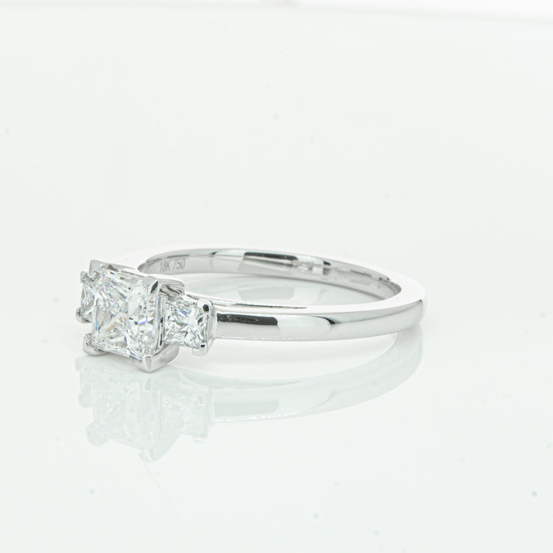 18ct White Gold .80ct Princess Cut Diamond Olympus Ring-Ring-Walker & Hall