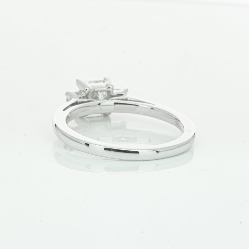 18ct White Gold .80ct Princess Cut Diamond Olympus Ring-Ring-Walker & Hall