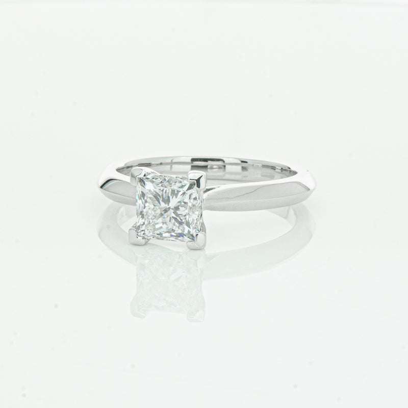 18ct White Gold 1.51ct Princess Cut Diamond Venetian Ring-Ring-Walker & Hall