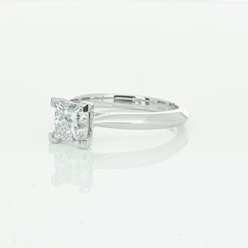 18ct White Gold 1.51ct Princess Cut Diamond Venetian Ring-Ring-Walker & Hall