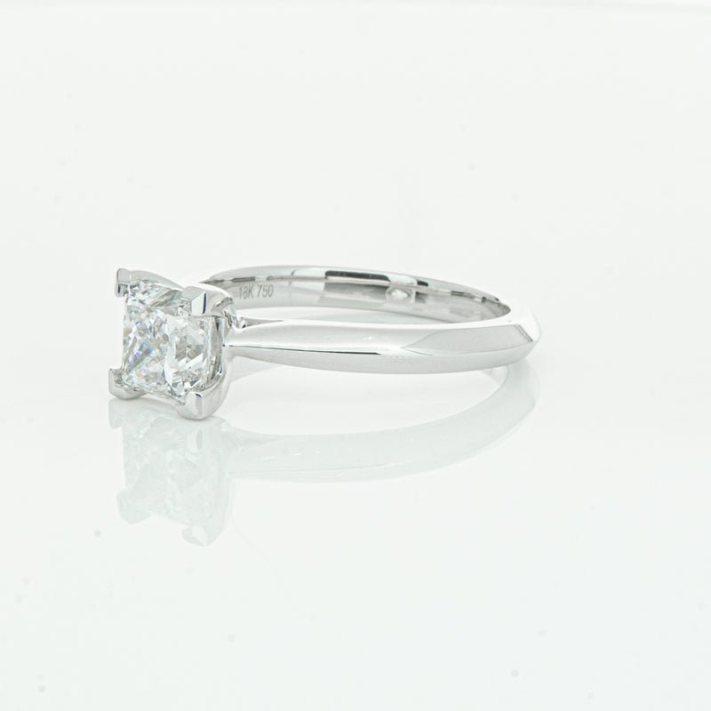 18ct White Gold 1.51ct Princess Cut Diamond Venetian Ring-Ring-Walker & Hall