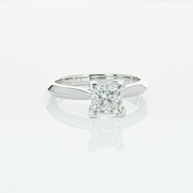 18ct White Gold 1.51ct Princess Cut Diamond Venetian Ring-Ring-Walker & Hall
