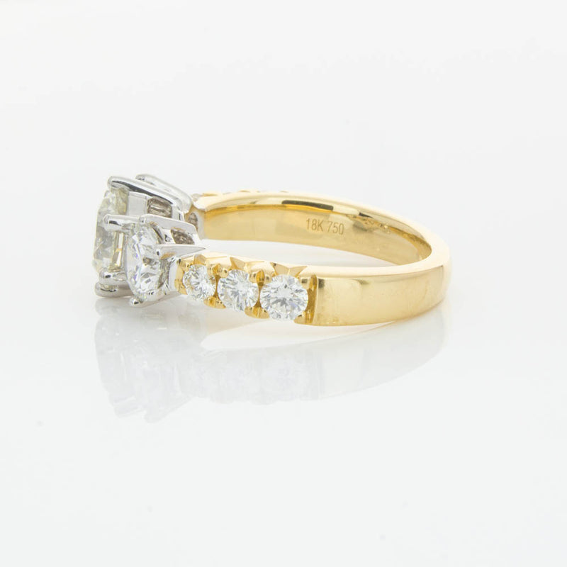 18ct Yellow Gold Diamond Three Stone Ring-Ring-Walker & Hall