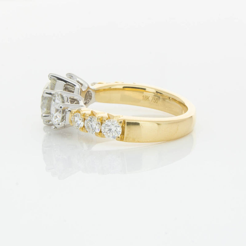 18ct Yellow Gold Diamond Three Stone Ring-Ring-Walker & Hall