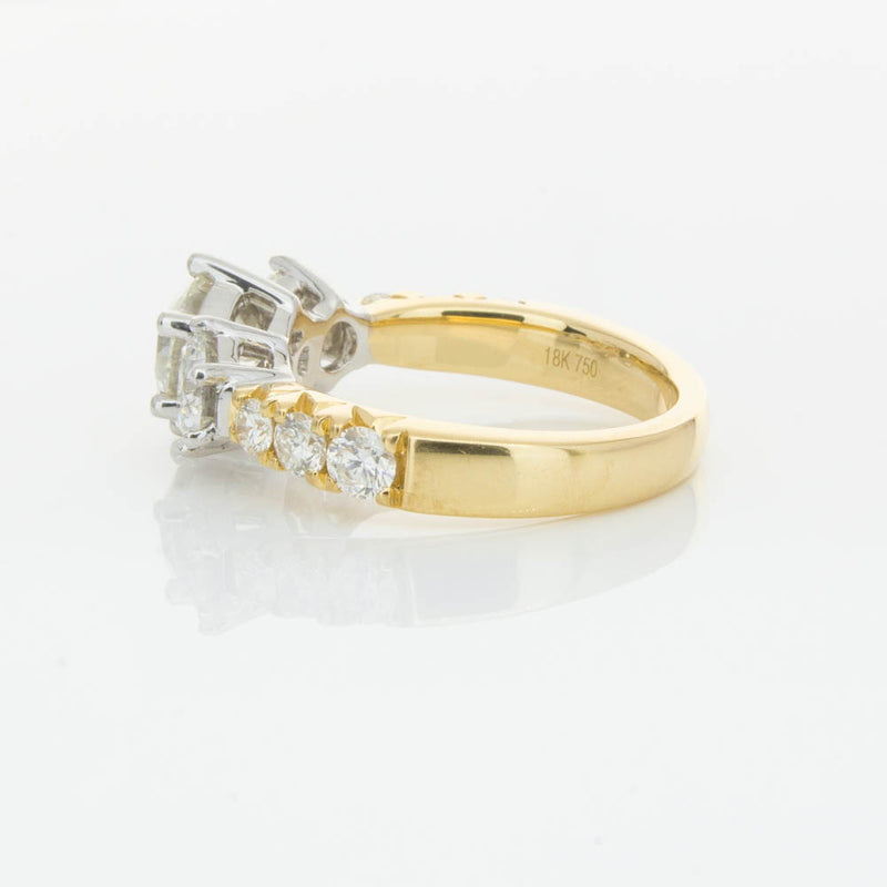 18ct Yellow Gold Diamond Three Stone Ring-Ring-Walker & Hall