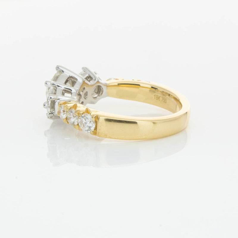 18ct Yellow Gold Diamond Three Stone Ring-Ring-Walker & Hall