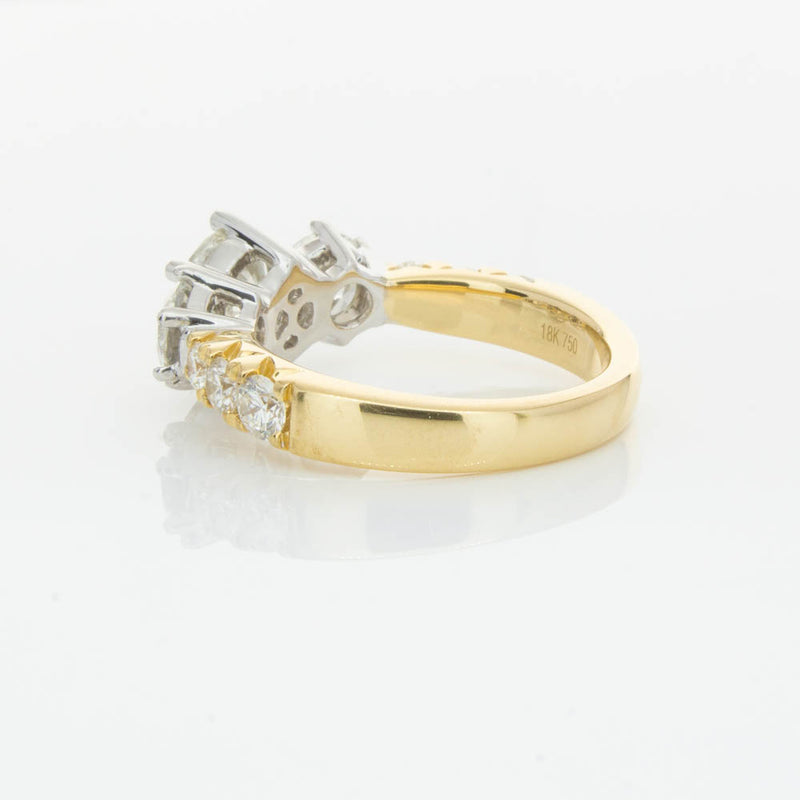 18ct Yellow Gold Diamond Three Stone Ring-Ring-Walker & Hall