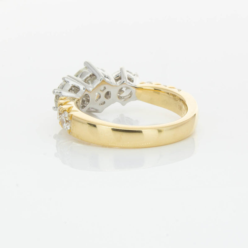 18ct Yellow Gold Diamond Three Stone Ring-Ring-Walker & Hall