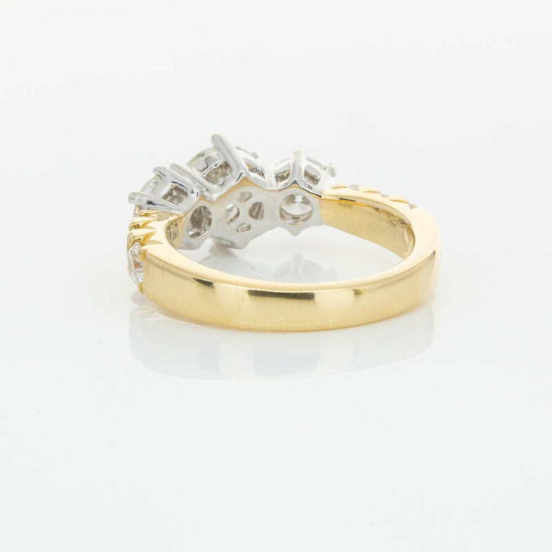 18ct Yellow Gold Diamond Three Stone Ring-Ring-Walker & Hall