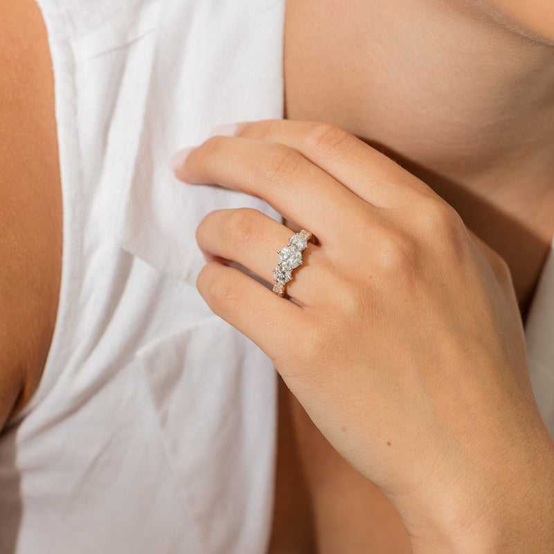 18ct Yellow Gold Diamond Three Stone Ring-Ring-Walker & Hall