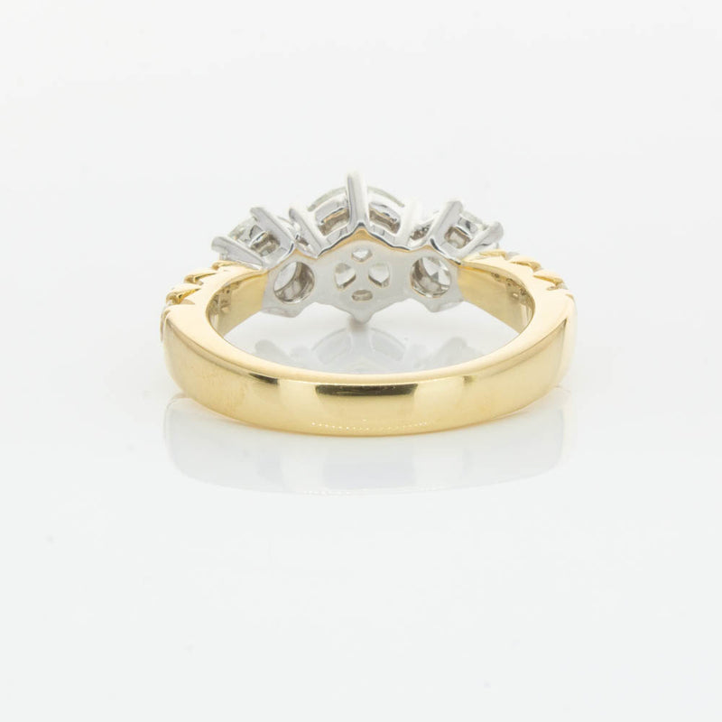 18ct Yellow Gold Diamond Three Stone Ring-Ring-Walker & Hall