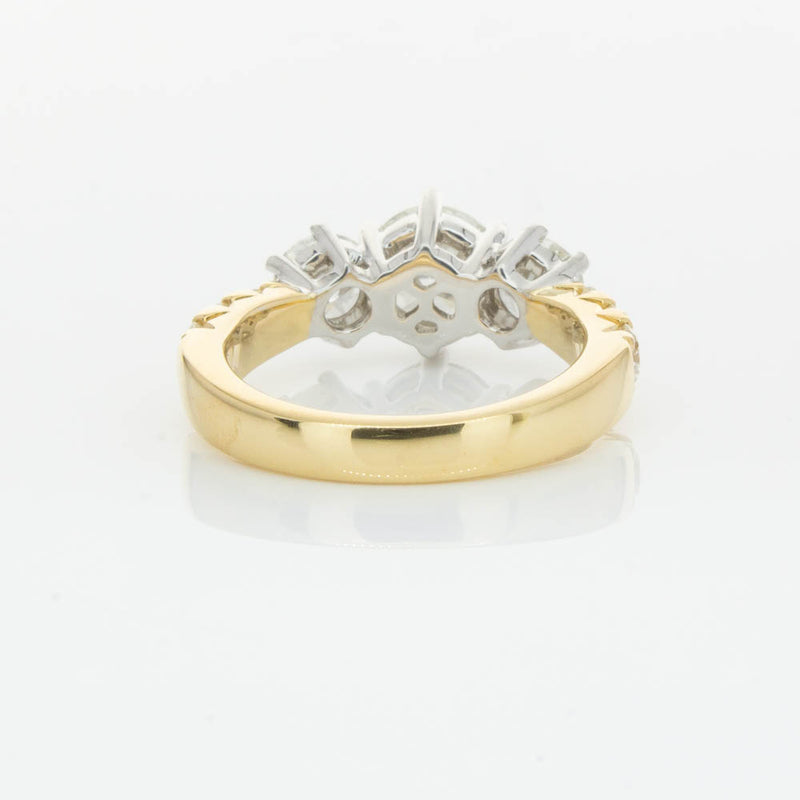18ct Yellow Gold Diamond Three Stone Ring-Ring-Walker & Hall